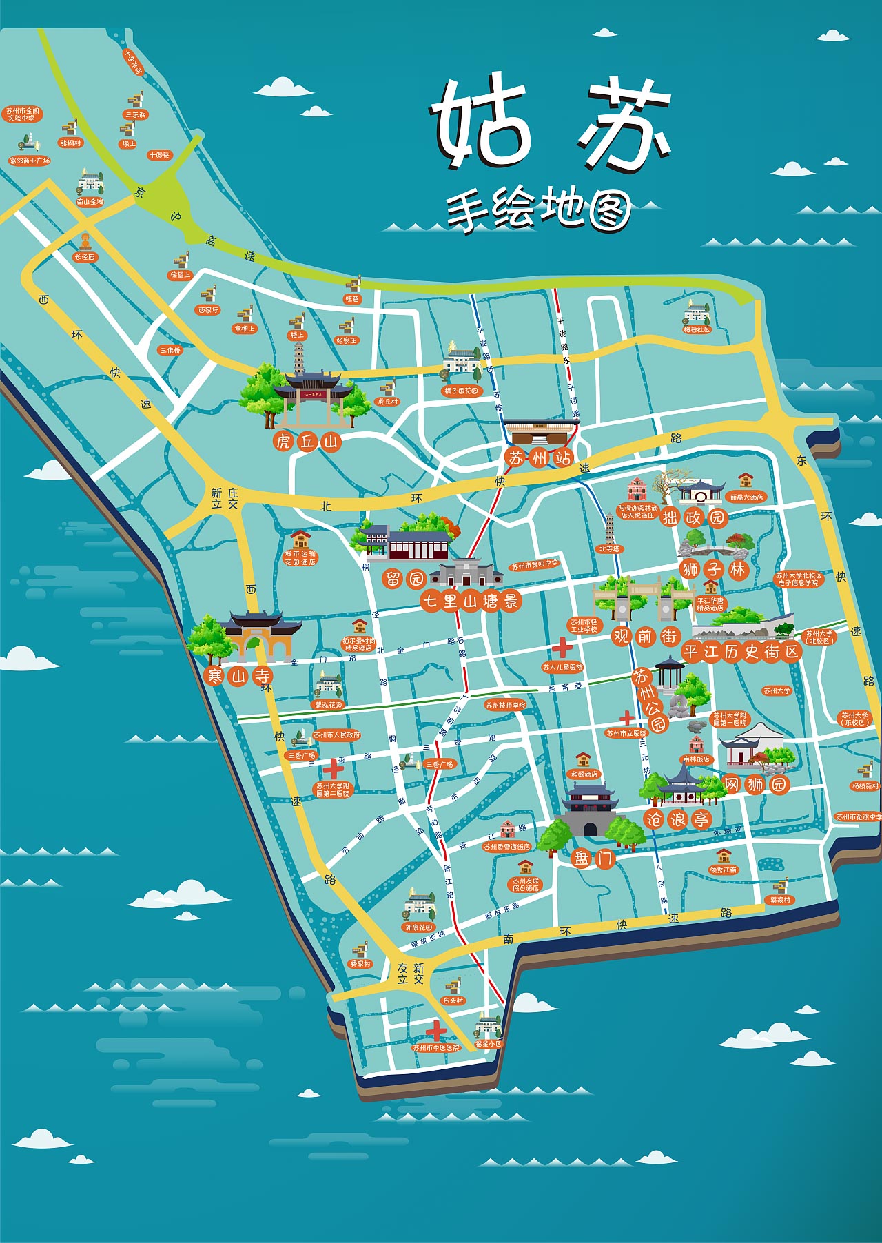 迎江手绘地图景区的文化宝藏
